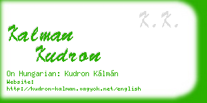 kalman kudron business card